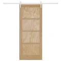 Porte Coulissante  avec Kit de Matériel 83x202 cm en Bois Massif Pin