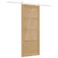 Porte Coulissante  avec Kit de Matériel 83x202 cm en Bois Massif Pin