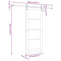 Porte Coulissante  avec Kit de Matériel 83x202 cm en Bois Massif Pin