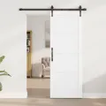 Porte coulissante  avec kit de quincaillerie 'ORKDAL'en bois massif blanc