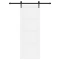 Porte coulissante  avec kit de quincaillerie 'ORKDAL'en bois massif blanc