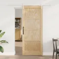Porte Coulissante  avec Ensemble de Quincaillerie 83x202 cm Bois Massif Pin