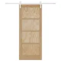 Porte Coulissante  avec Ensemble de Quincaillerie 83x202 cm Bois Massif Pin