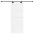 Porte Coulissante  avec Kit Matériel 'ORKDAL'en Bois Massif de Pin Blanc
