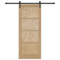 Porte coulissante  avec set de matériel 83x202 cm Bois massif Pin