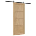Porte coulissante  avec set de matériel 83x202 cm Bois massif Pin