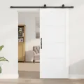 Porte coulissante  avec quincaillerie blanche 83x202 cm Bois massif de pin