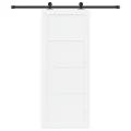 Porte coulissante  avec quincaillerie blanche 83x202 cm Bois massif de pin