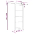 Porte coulissante  avec quincaillerie blanche 83x202 cm Bois massif de pin