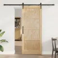 Porte coulissante  avec ensemble de quincaillerie 'ORKDAL'en bois massif de pin