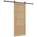 Porte coulissante  avec ensemble de quincaillerie 'ORKDAL'en bois massif de pin