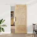Porte coulissante  avec matériel 83x202 cm Bois massif de pin