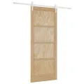 Porte coulissante  avec matériel 83x202 cm Bois massif de pin