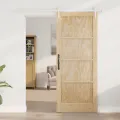 Porte coulissante  avec matériel 83x202 cm Bois massif de pin