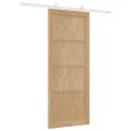 Porte coulissante  avec ensemble de quincaillerie 83x202 cm Bois massif Pin