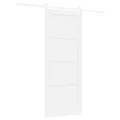 Porte Coulissante  avec Kit Matériel Blanche 83x202 cm Bois Massif Pin