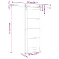 Porte Coulissante  avec Kit Matériel Blanche 83x202 cm Bois Massif Pin