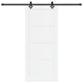 Porte coulissante  avec kit de matériel 'ORKDAL'Bois massif blanc Pin