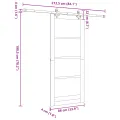 Porte coulissante  avec kit de matériel 'ORKDAL'Bois massif blanc Pin