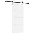 Porte Coulissante  avec Ensemble de Quincaillerie Blanche 86x198,5 cm Bois Massif en Pin