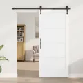 Porte Coulissante  avec Ensemble de Quincaillerie Blanche 86x198,5 cm Bois Massif en Pin