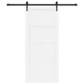 Porte Coulissante  avec Ensemble de Quincaillerie Blanche 86x198,5 cm Bois Massif en Pin