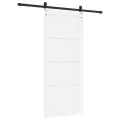 Porte Coulissante  avec Ensemble de Quincaillerie Blanche 86x198,5 cm Bois Massif en Pin