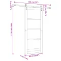 Porte Coulissante  avec Ensemble de Quincaillerie Blanche 86x198,5 cm Bois Massif en Pin