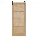 Porte Coulissante  avec Ensemble de Matériel 83x202 cm Bois de Pin Massif