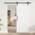 Porte coulissante  avec quincaillerie blanche 83x202 cm en bois massif de pin