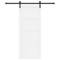 Porte coulissante  avec quincaillerie blanche 83x202 cm en bois massif de pin