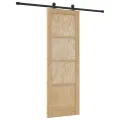 Porte Coulissante  avec Kit de Matériel 73,5x211 cm Bois de Pin Massif