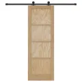 Porte Coulissante  avec Kit de Matériel 73,5x211 cm Bois de Pin Massif