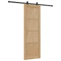 Porte Coulissante  avec Kit de Matériel 73,5x211 cm Bois de Pin Massif
