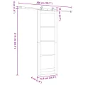 Porte Coulissante  avec Kit de Matériel 73,5x211 cm Bois de Pin Massif