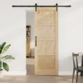 Porte Coulissante  avec Quincaillerie 73,5x211 cm Bois Massif de Pin