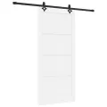 Porte coulissante  avec quincaillerie blanche 93x202 cm en bois massif de pin