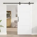 Porte coulissante  avec quincaillerie blanche 93x202 cm en bois massif de pin