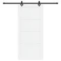 Porte coulissante  avec quincaillerie blanche 93x202 cm en bois massif de pin