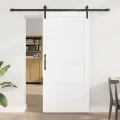 Porte coulissante  avec kit de matériel blanche 93x202 cm en bois massif