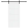 Porte coulissante  avec kit de matériel blanche 93x202 cm en bois massif
