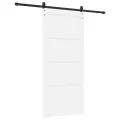 Porte coulissante  avec kit de matériel blanche 93x202 cm en bois massif