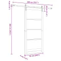 Porte coulissante  avec kit de matériel blanche 93x202 cm en bois massif
