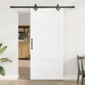 Porte coulissante  avec quincaillerie blanche 93x202 cm en bois massif de pin