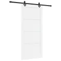 Porte coulissante  avec quincaillerie blanche 93x202 cm en bois massif de pin