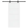Porte coulissante  avec quincaillerie blanche 93x202 cm en bois massif de pin