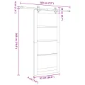 Porte coulissante  avec quincaillerie blanche 93x202 cm en bois massif de pin