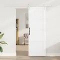 Porte coulissante  avec matériel blanc 73,5x211 cm en pin massif