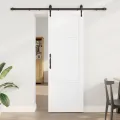 Porte Coulissante  avec Kit de Matériel Blanche 73.5x211 cm Bois Massif Pin