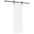 Porte Coulissante  avec Kit de Matériel Blanche 73.5x211 cm Bois Massif Pin